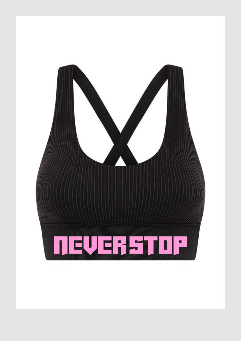 Never Stop Woman's Gym Wear - Black & Pink Set