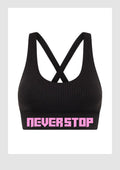 Never Stop Woman's Gym Wear - Black & Pink Set