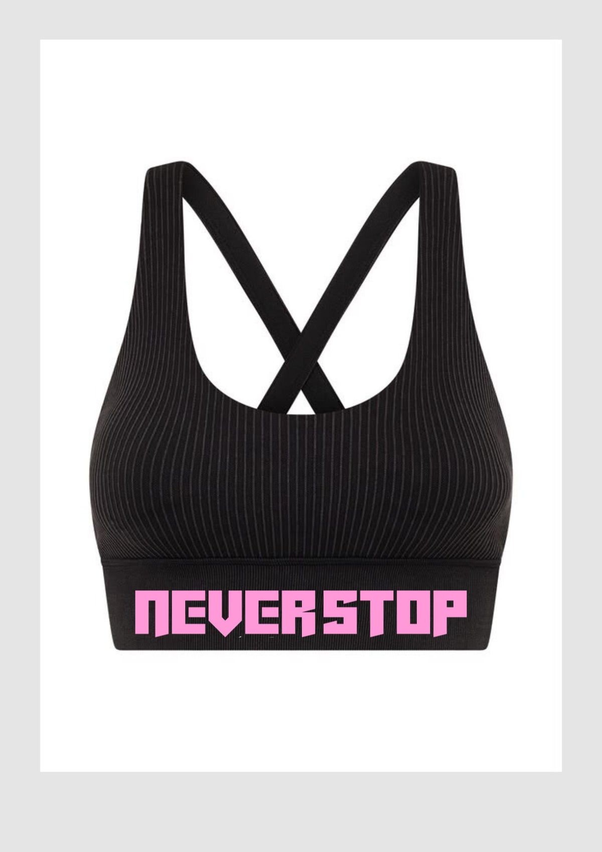 Never Stop Woman's Gym Wear - Black & Pink Set