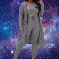 Never Stop Grey Woman's Plus Sz 3 Piece Loungewear Set