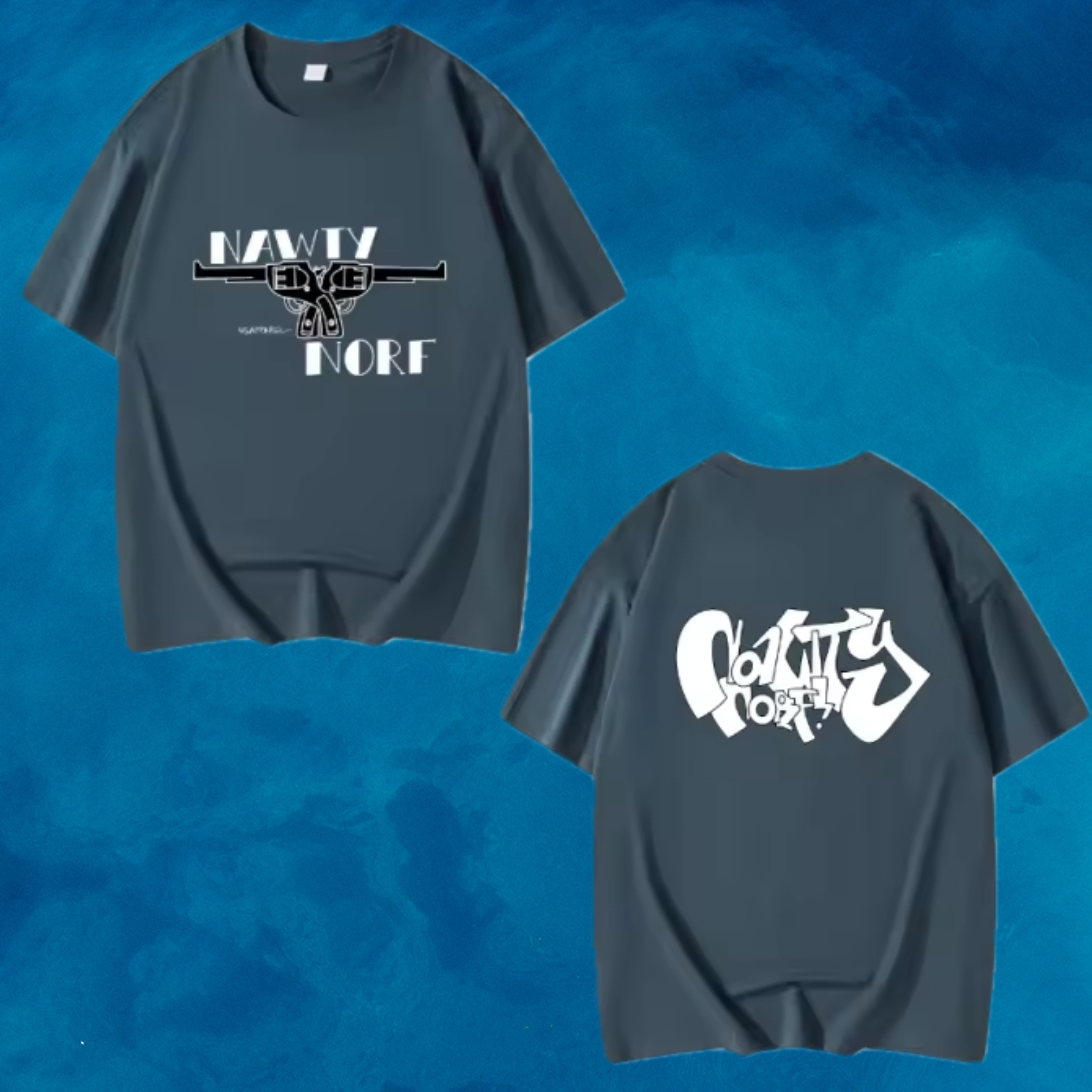 Nawty Norf Men's T-Shirt in Deep Sea Blue - Premium Line