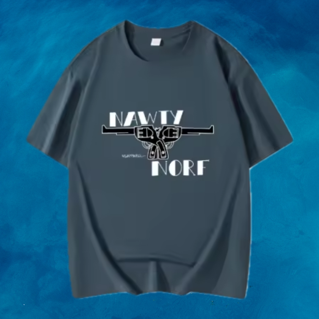 Nawty Norf Men's T-Shirt in Deep Sea Blue - Premium Line
