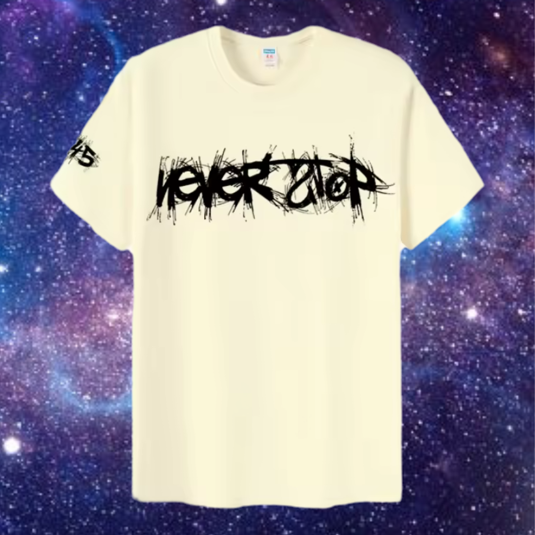 Never Stop Beige T-Shirt