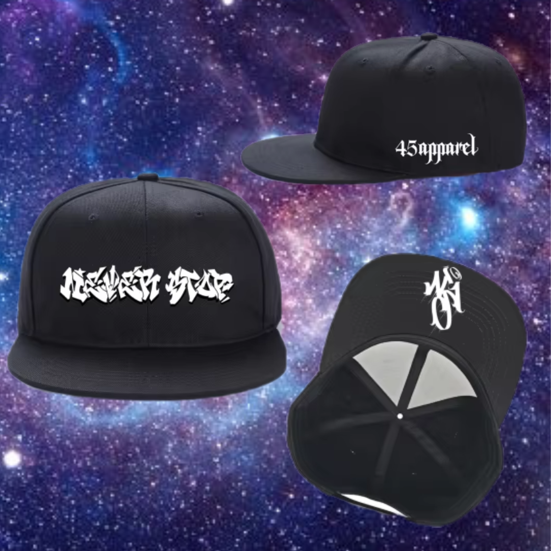 Never Stop Baseball Flat Brim Snapback KIDS SIZE