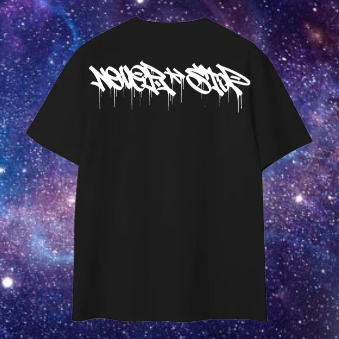 Never Stop Back Print T-Shirt