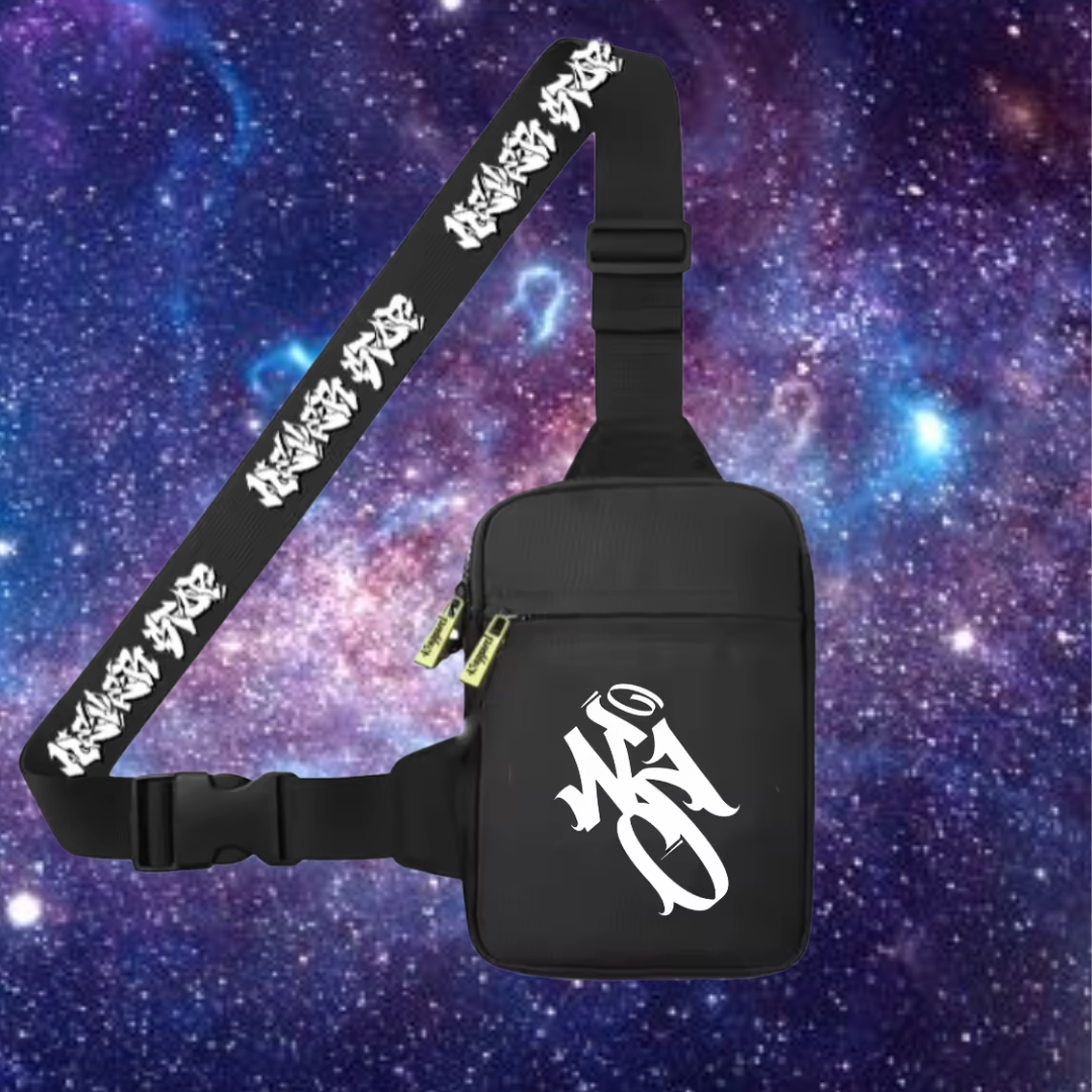 Never Stop Black Crossbody Messenger Bag