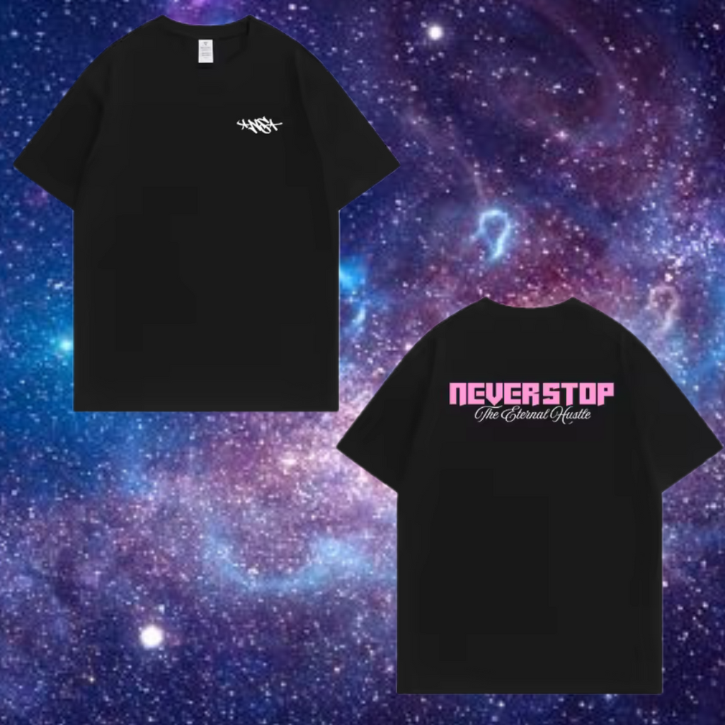 Never Stop Black Pastel Collection T-Shirt's