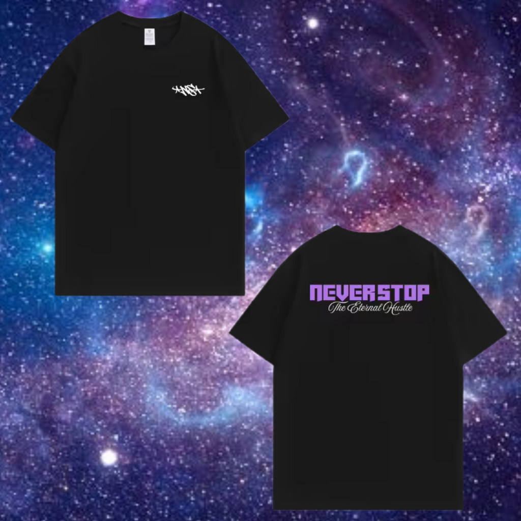 Never Stop Black Pastel Collection T-Shirt's