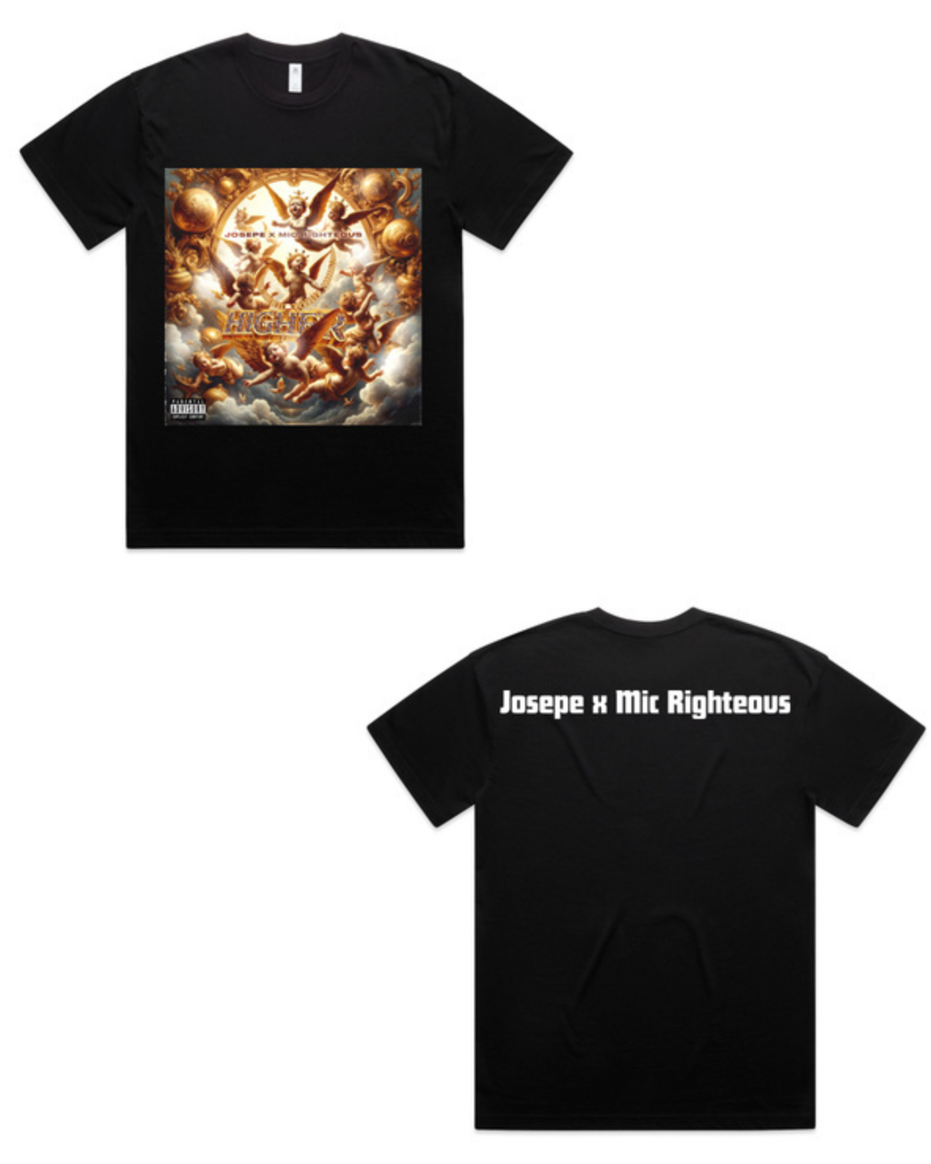 Josepe x Mic Righteous - Higher - Black T-Shirt